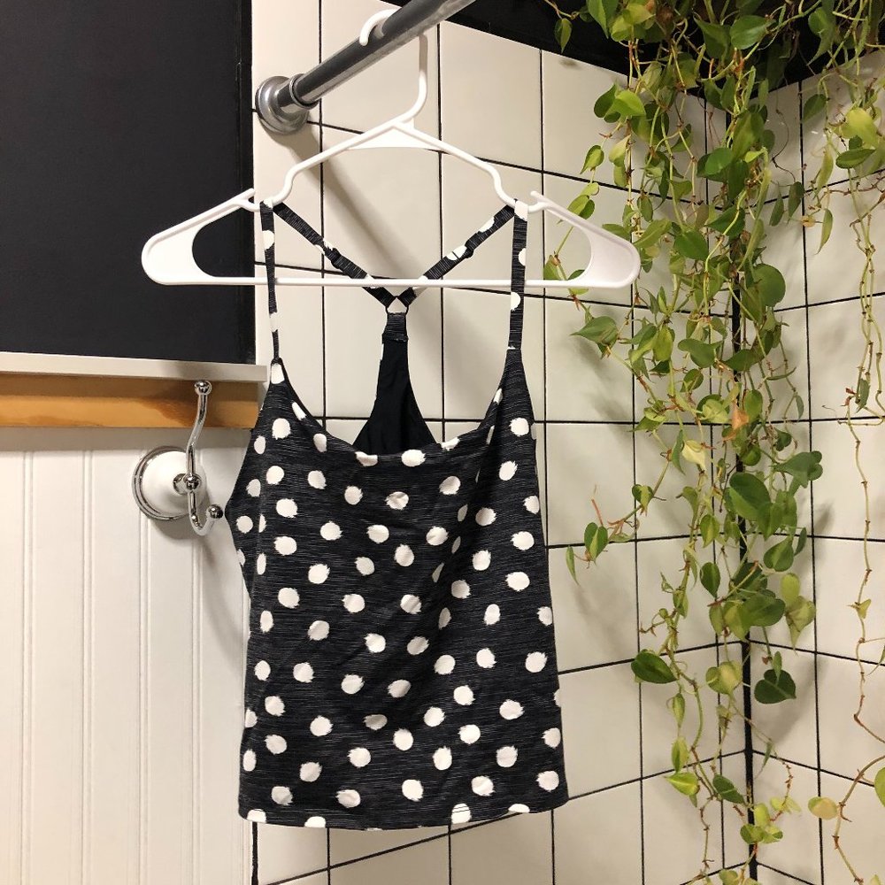 Outdoor Voices TechSweat Tank Top in Black Polka XL